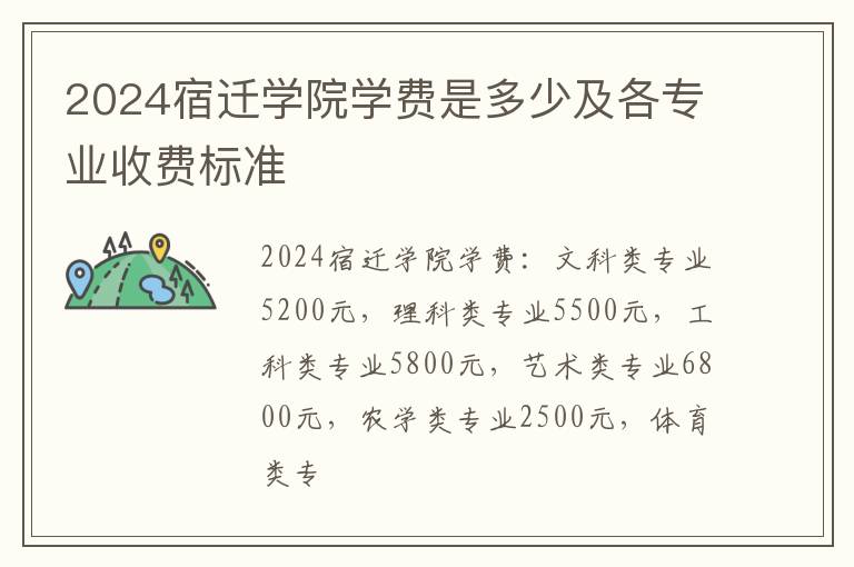 2024宿迁学院学费是多少及各专业收费标准