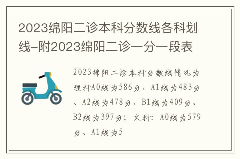 2023绵阳二诊本科分数线各科划线-附2023绵阳二诊一分一段表