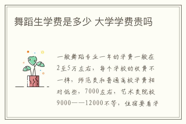 舞蹈生学费是多少 大学学费贵吗