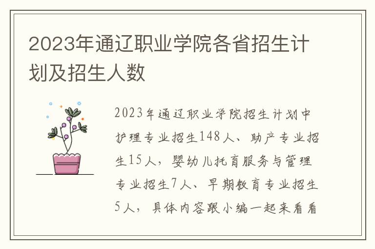 2023年通辽职业学院各省招生计划及招生人数