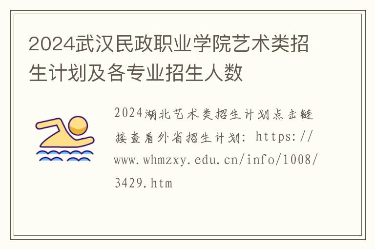2024武汉民政职业学院艺术类招生计划及各专业招生人数