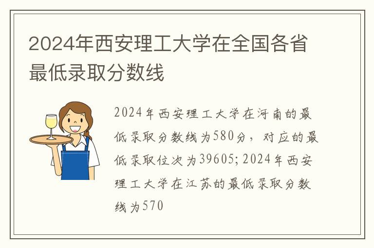 2024年西安理工大学在全国各省最低录取分数线